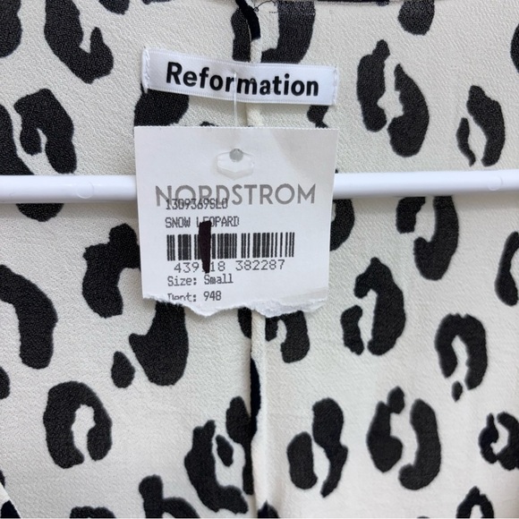 NWT Reformation Romance Leopard Print Tie Front Top Small - Picture 6 of 7